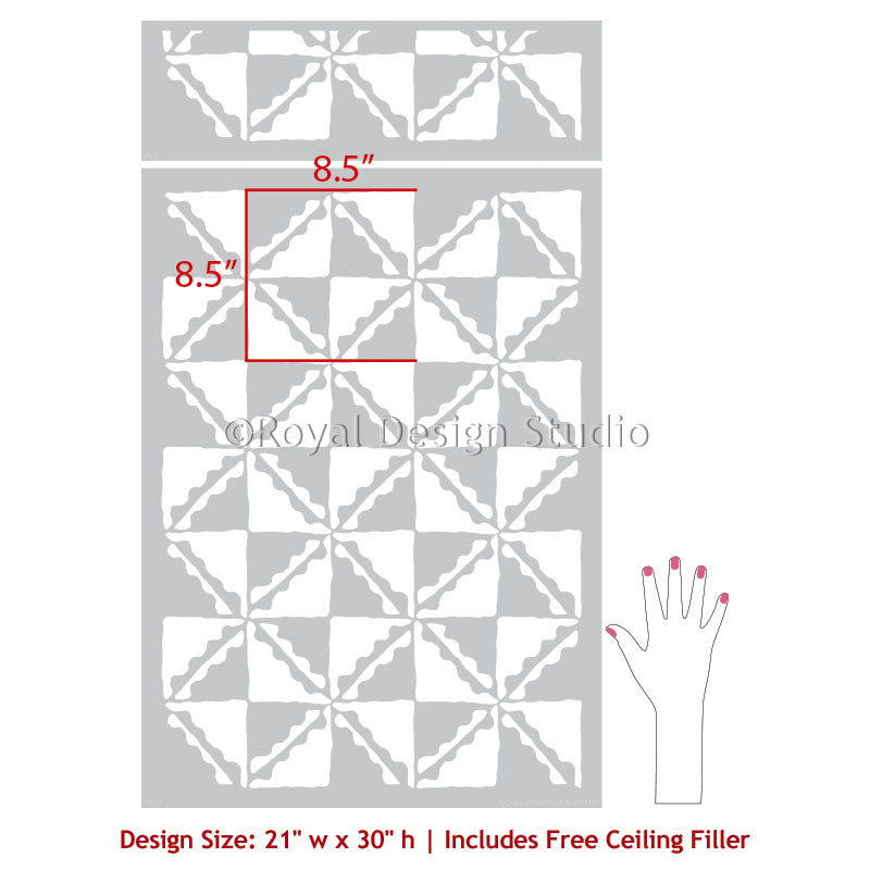Java Check Pattern Wall Stencil - Reusable DIY Painting Template for Home Decor, Accent Walls, and Creative Projects