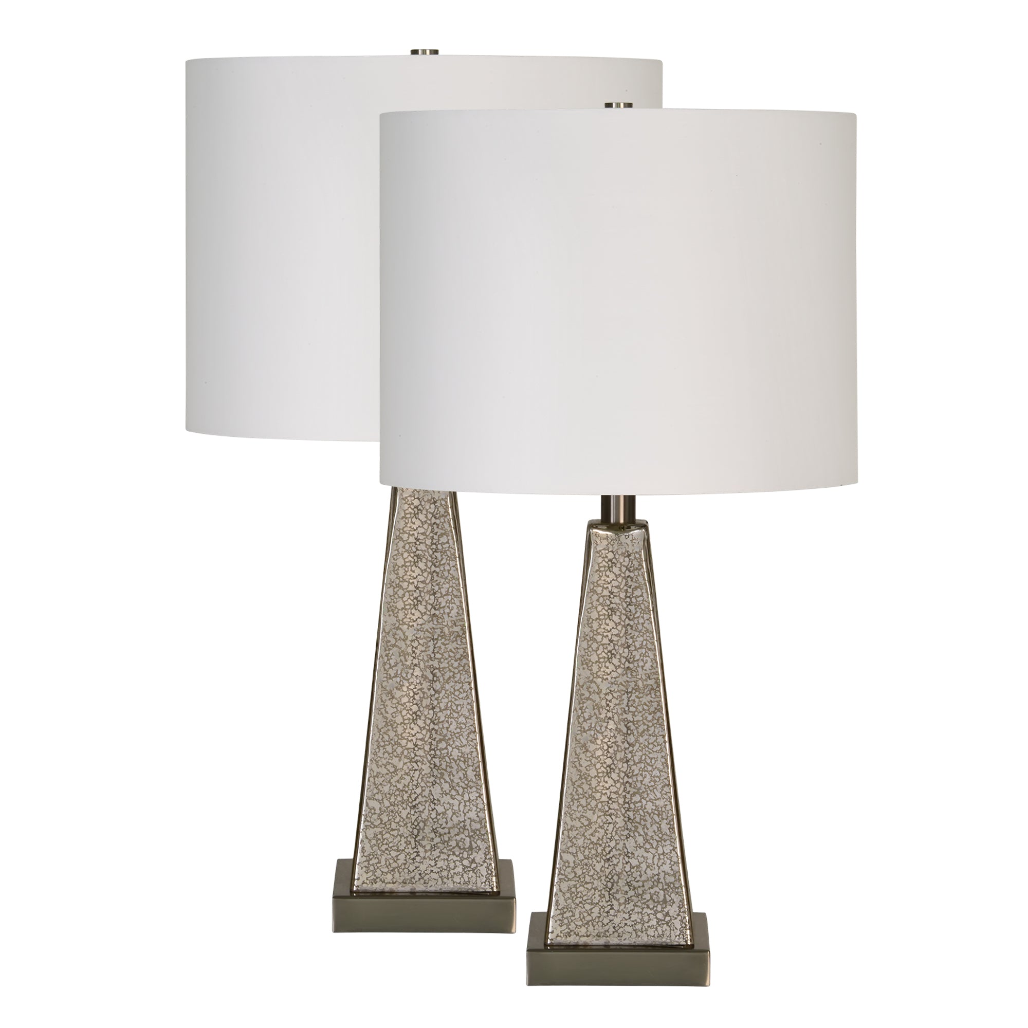 Trighton Modern Table Lamp Set of 2 - Bedside Nightstand Lamps for Living Room, Bedroom & Office - Warm White LED Lighting (2 Pack)