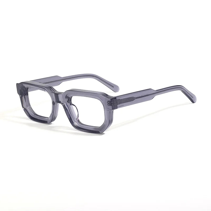 Stylish Black Unisex Acetate Square Eyeglasses with Full Rim Brow Line - Perfect for Work, Reading & Fashion (Model 22037)