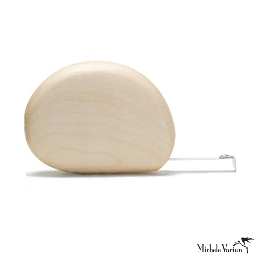 Premium Blonde Wooden Pebble Tape Measure - 16ft Retractable Measuring Tool for DIY, Crafting, Sewing & Home Improvement Projects