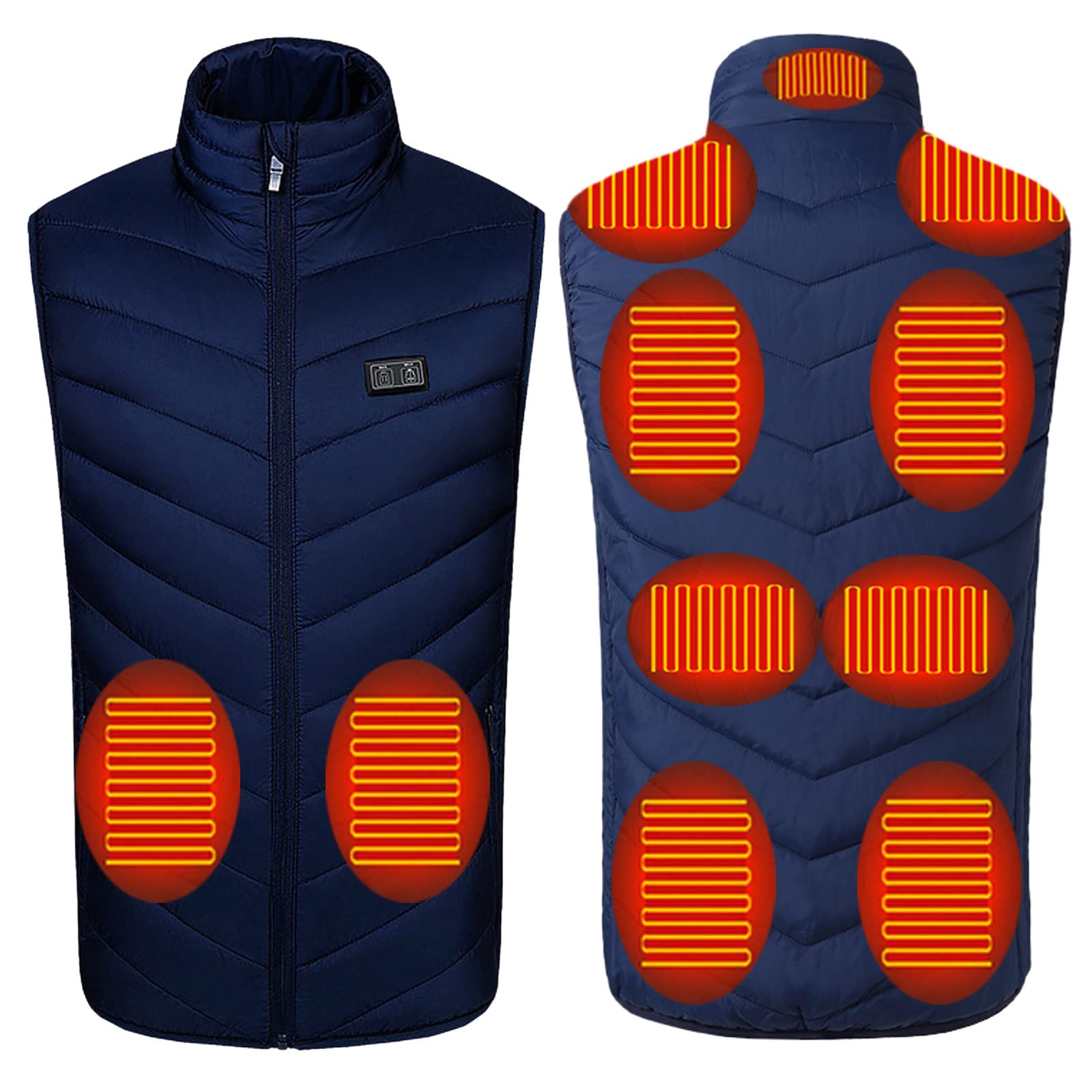 USB Heated Vest for Women & Men - 3 Heat Settings & Dual Temperature Control - Rechargeable Fleece Jacket for Outdoor, Camping, and Winter Sports