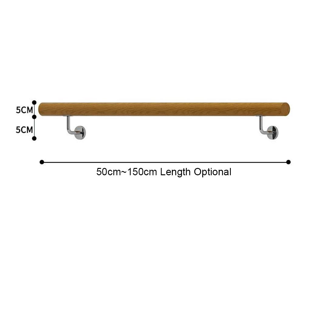 Stainless Steel Stair Handrail Kit - Wood Staircase Railing with Non-Slip Grip | Wall Mounted Safety Handrail for Indoor & Outdoor Use | Perfect for Lofts, Corridors, and Elderly Home Safety