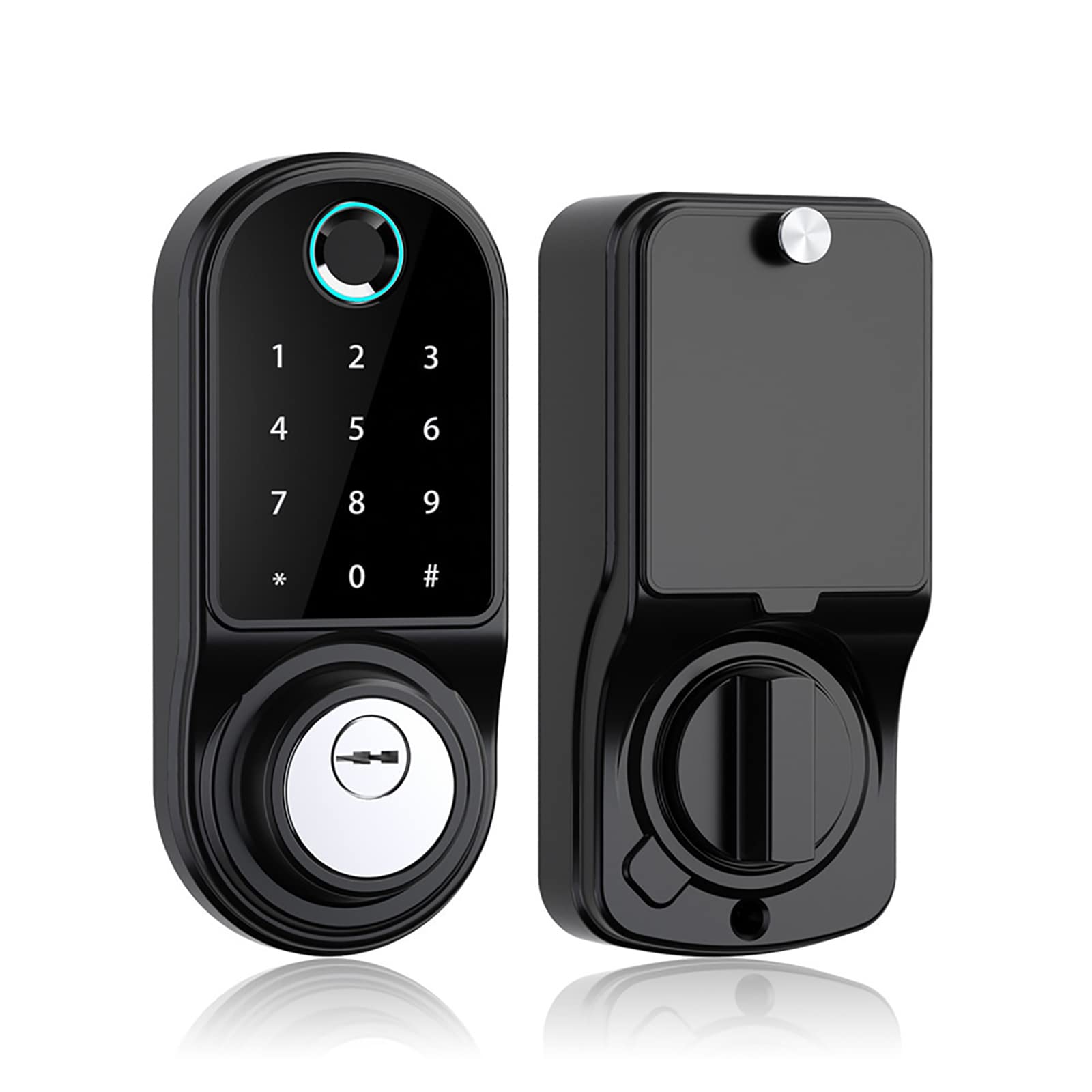 Smart Electronic Fingerprint Deadbolt Door Lock with Keypad - Keyless Entry, Passcode Unlock, Auto-Lock & Remote Access - Ideal for Homes, Apartments & Vacation Rentals (Low Battery Alert, Passage Mode)