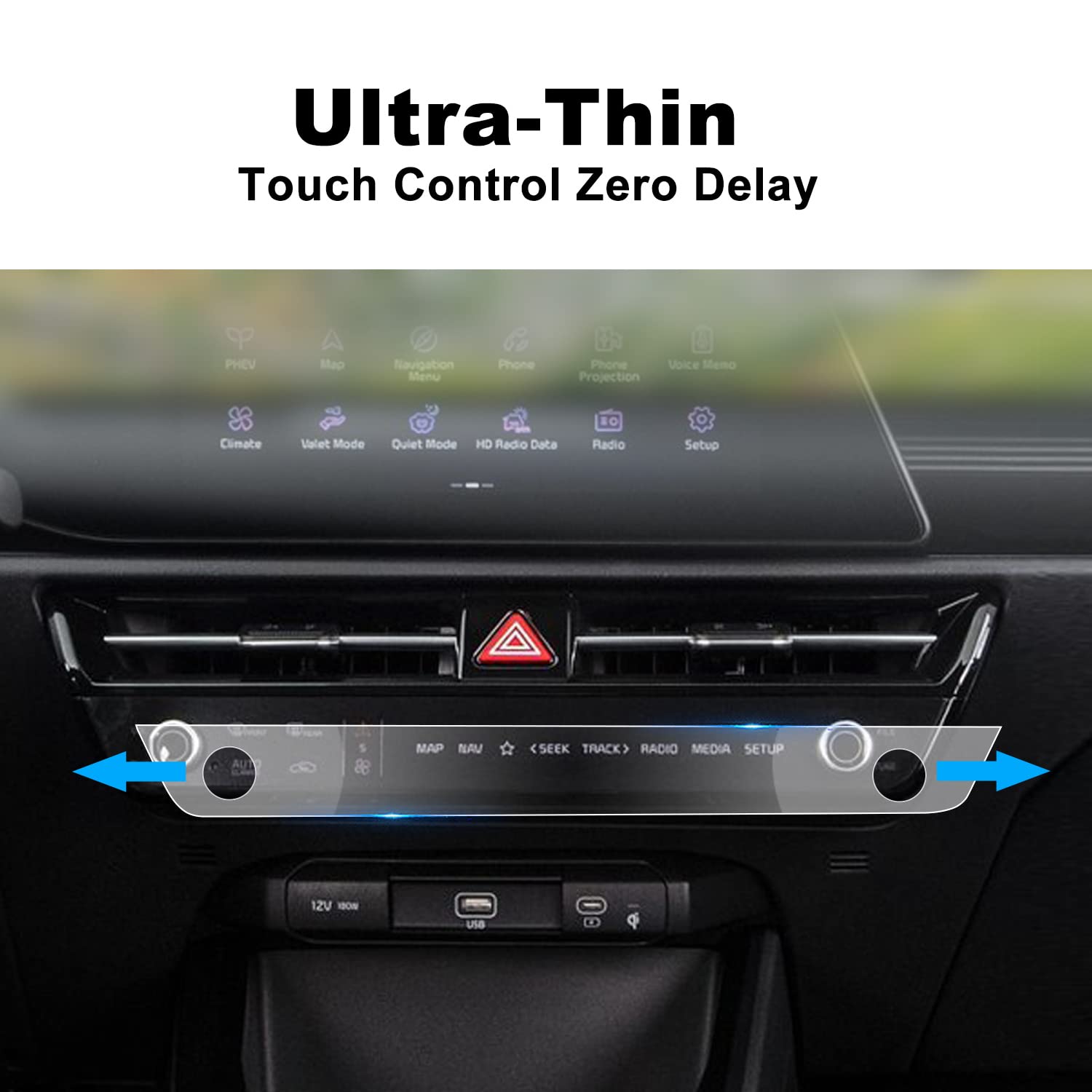 2023+ Kia Niro SG2 Car A/C Climate Control Screen Protector - Anti-Glare Touchscreen Protective Film for Infotainment Display | Perfect for Road Trips & Daily Commuting