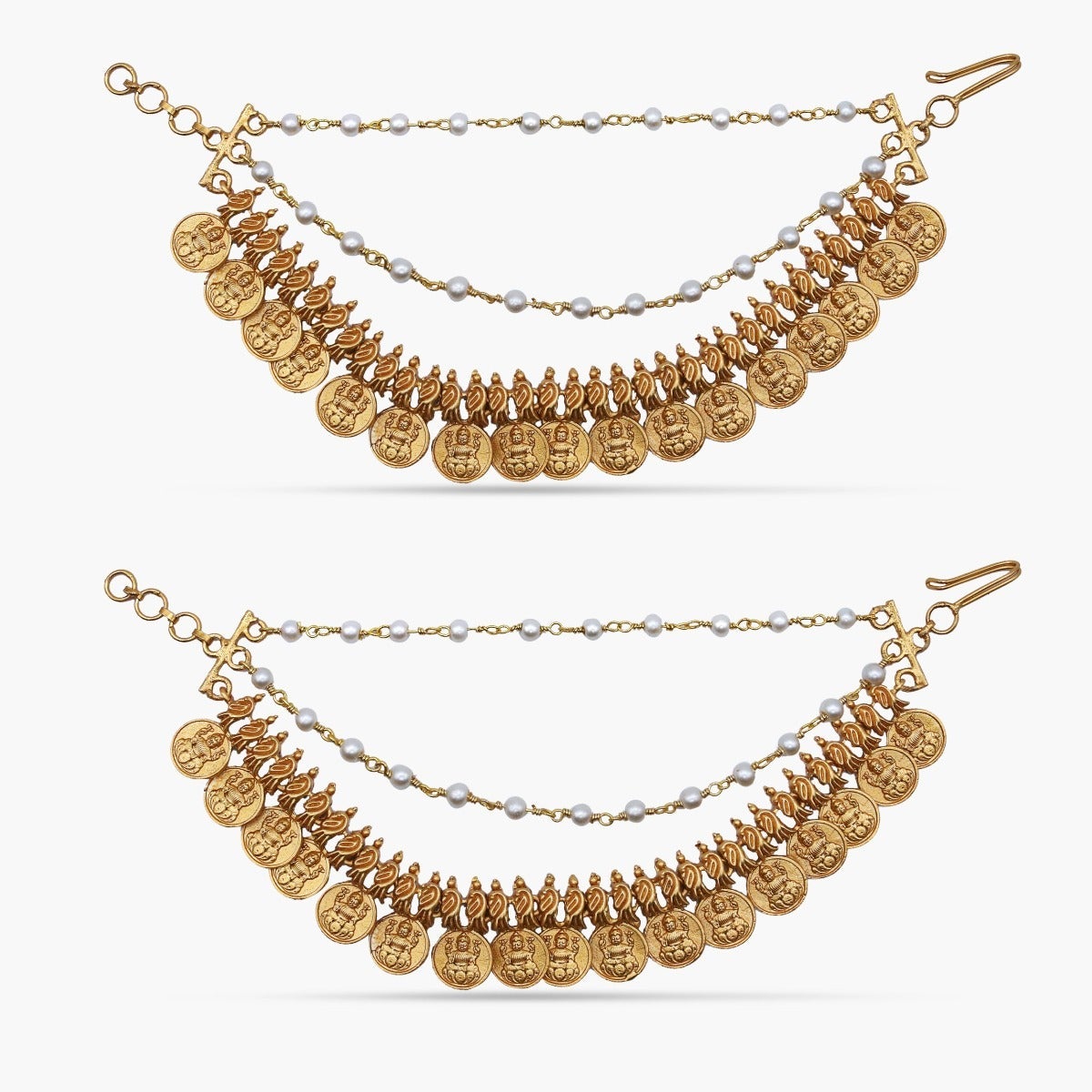 Vintage Gold Plated Nitara Ear Chain - Elegant Boho Jewelry for Women, Perfect for Parties, Weddings & Everyday Wear