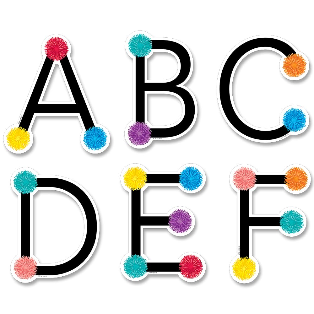 CTP Pom Uppercase Punch-Out Letters for Classroom – Essential Homeschool Supplies – Top Back To School Supplies (8750) – Perfect for Bulletin Boards, DIY Crafts & Teacher Decorations