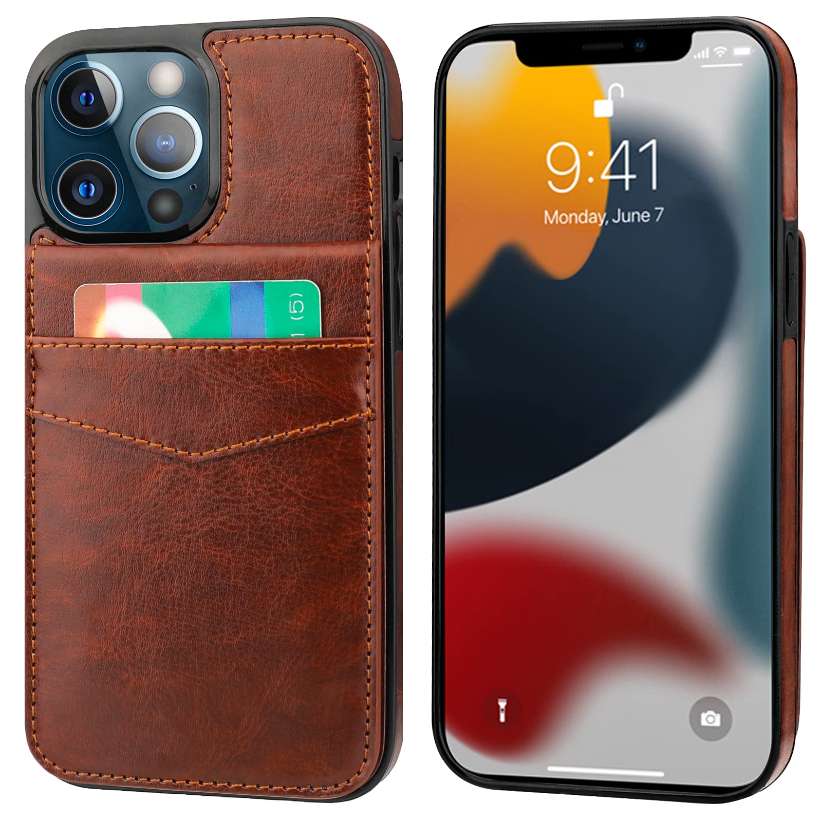 Premium Leather Magnetic Wallet Case for iPhone 13 Pro Max 6.7