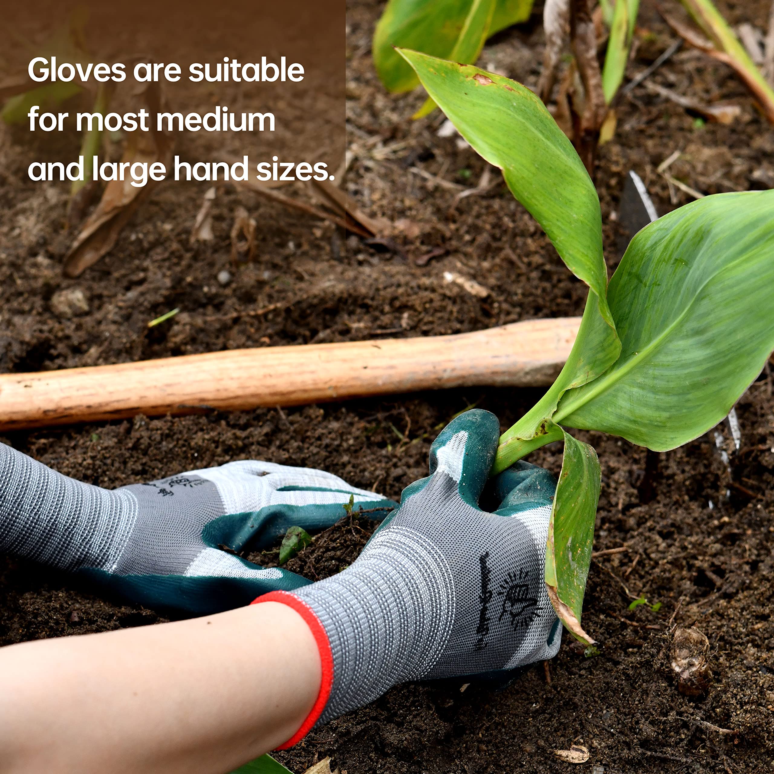 Breathable Rubber Gardening Gloves for Men & Women - 6 Pairs Set - Durable, Comfortable & Flexible for Planting, Weeding & Outdoor Work