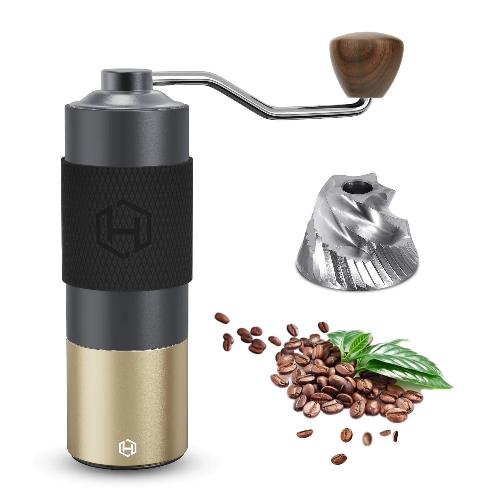 Premium Manual Coffee Grinder - Adjustable Conical Stainless Steel Burr Mill with 30g Capacity | Fast & Portable for Espresso, French Press, Drip Coffee | Perfect for Home, Office, Camping & Travel | Ergonomic Hand Crank Design for Smooth Grinding