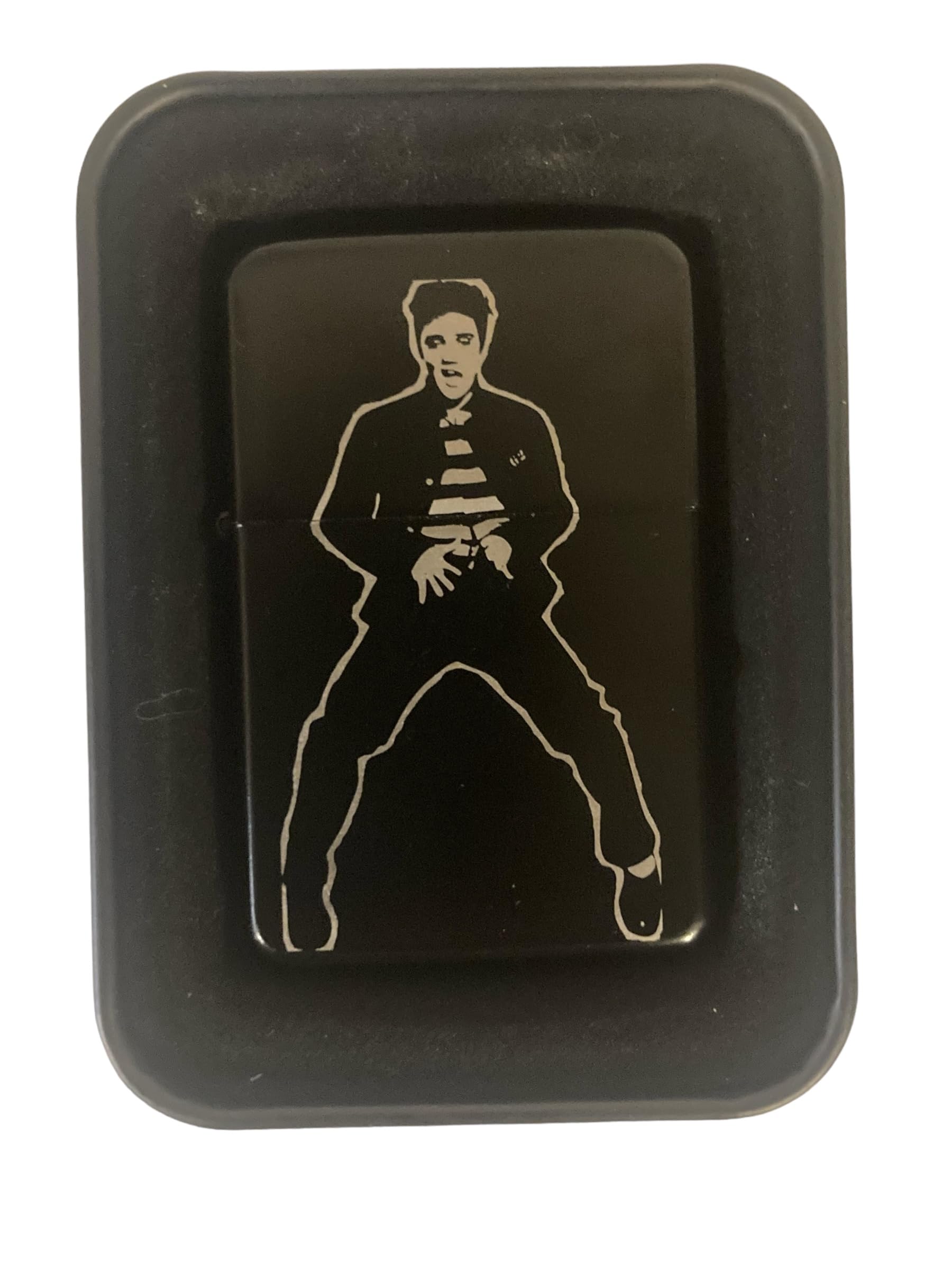 Elvis Engraved Black Matte Lighter with Case - Perfect for Collectors, Gifts & Everyday Carry (EDC)