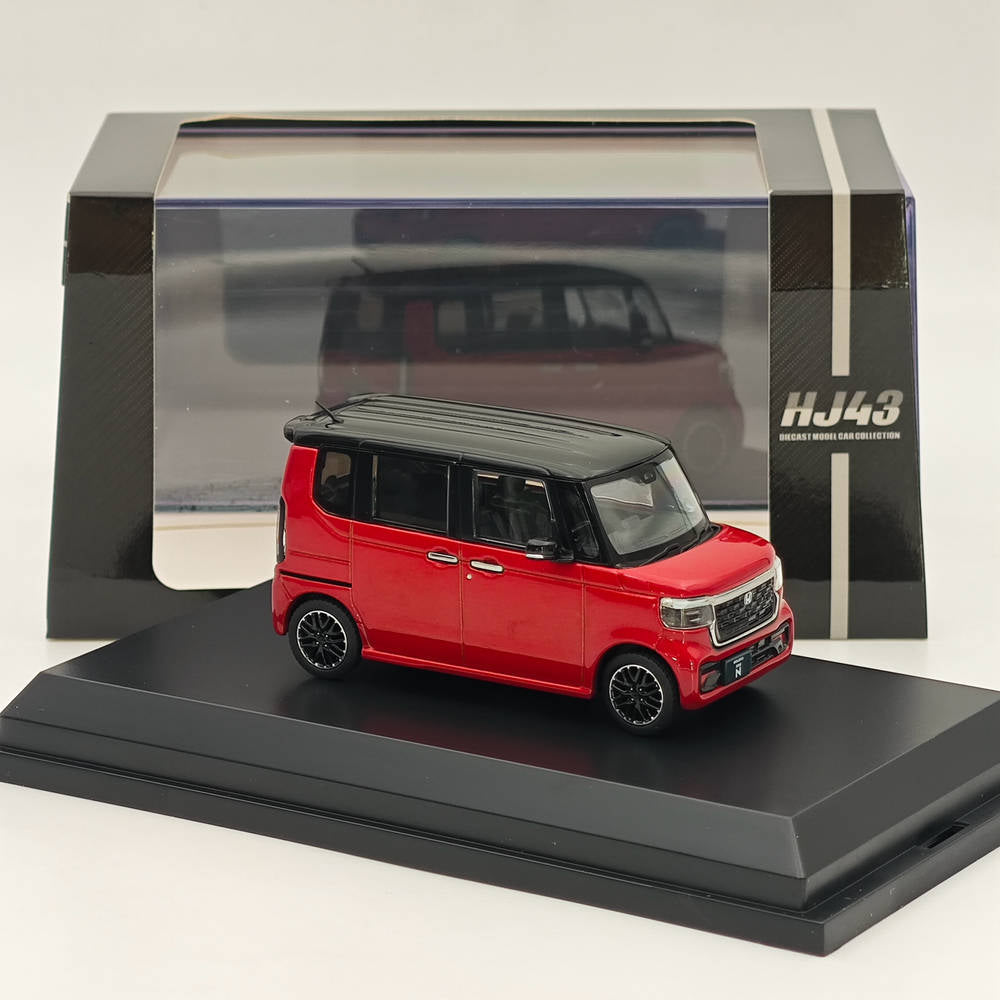 1/43 Scale Honda N BOX Custom Premium Diecast Model Car - Crystal Red Metallic (HJ431006RM) | Hobby Japan Collectible for Display & Gift Giving