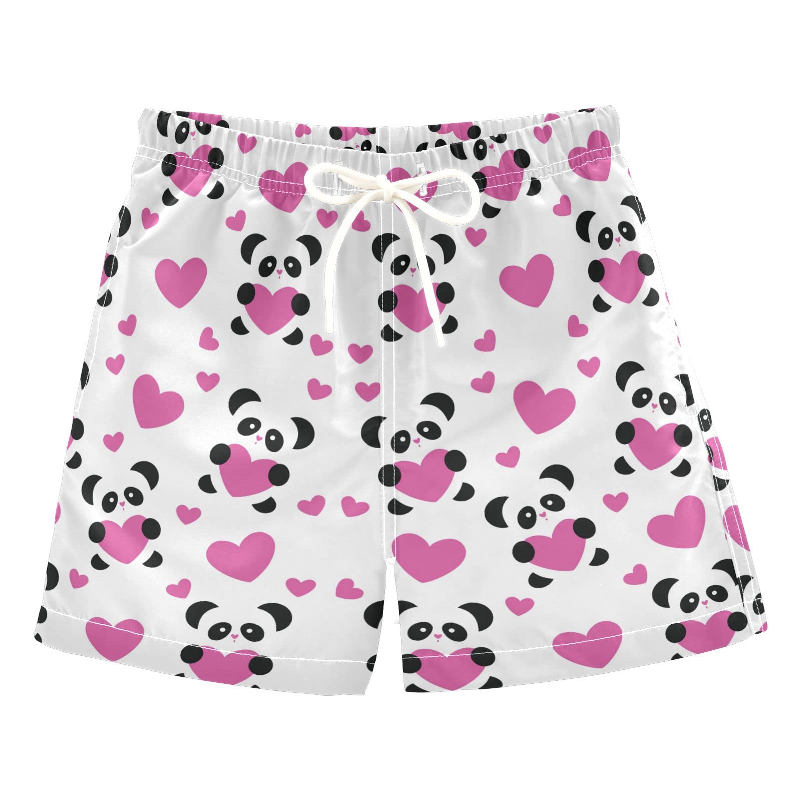 **Boys' Cute Panda Swim Trunks - Quick Dry Swim Shorts with Mesh Lining & Adjustable Waist - Perfect for Beach, Pool & Summer Water Play**