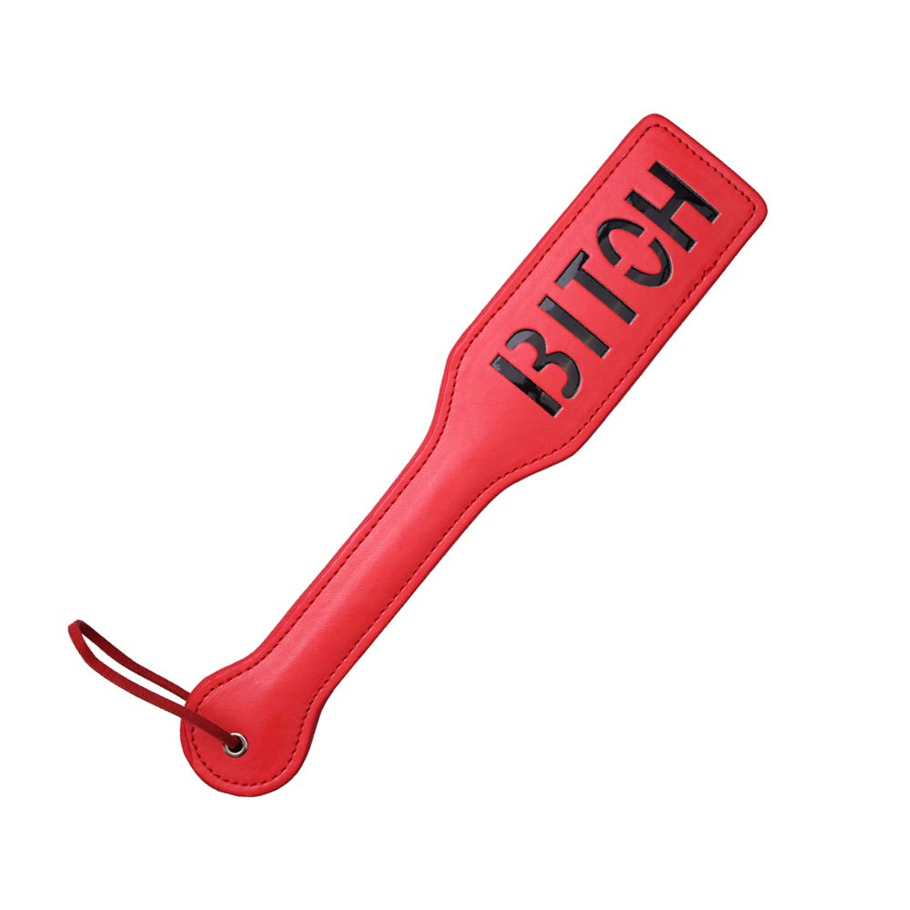 Premium Faux Leather Spanking Paddle - 12.8 Inch Adult BDSM Toy for Couples, Spanking Games & Sensual Play - Red Bondage Accessory for Bedroom Fun, Roleplay & Erotic Adventures