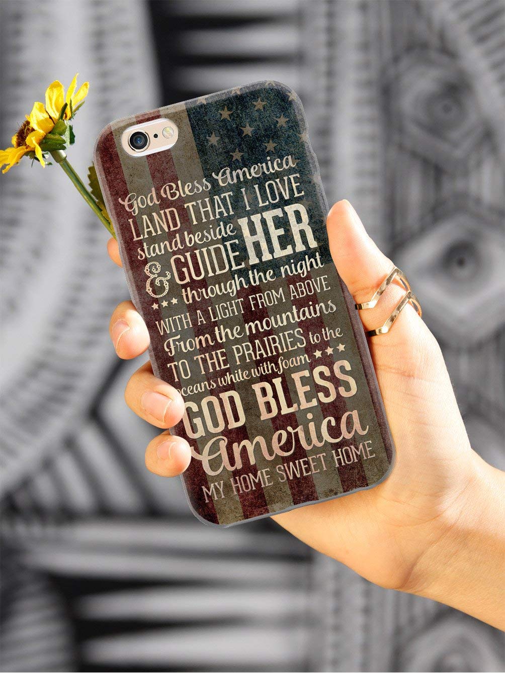 **Inspired Cases for iPhone 8 Plus - 3D Textured Protective Phone Cover with Patriotic 