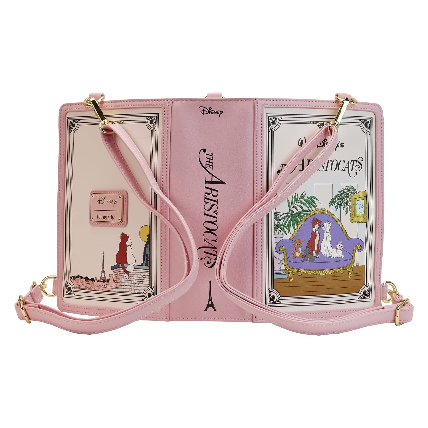 Loungefly Disney The Aristocats Book Convertible Crossbody Bag - Cute Cartoon Cat Purse for Women | Perfect for Disney Fans, Cosplay, and Everyday Use