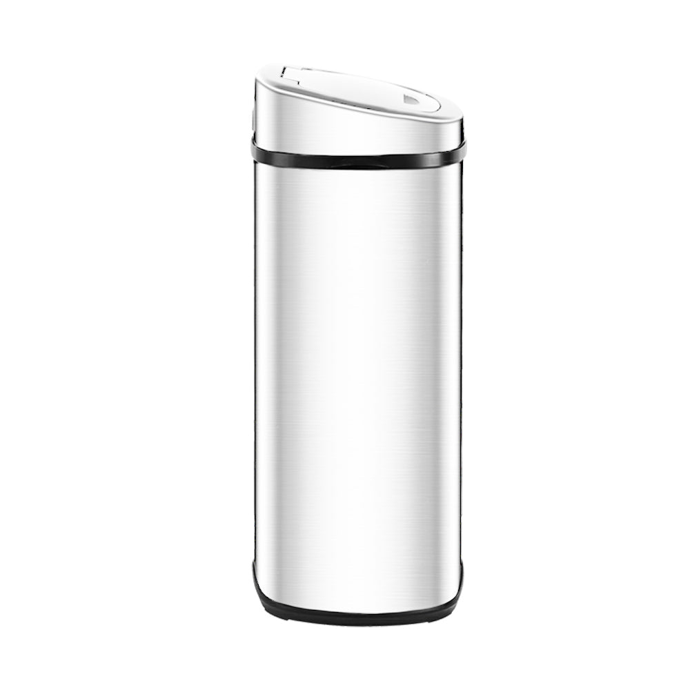 50L Stainless Steel Motion Sensor Trash Can - Automatic Touchless Kitchen & Office Garbage Bin with Lid, Hands-Free Waste Bin for Home, Bathroom, and Commercial Use