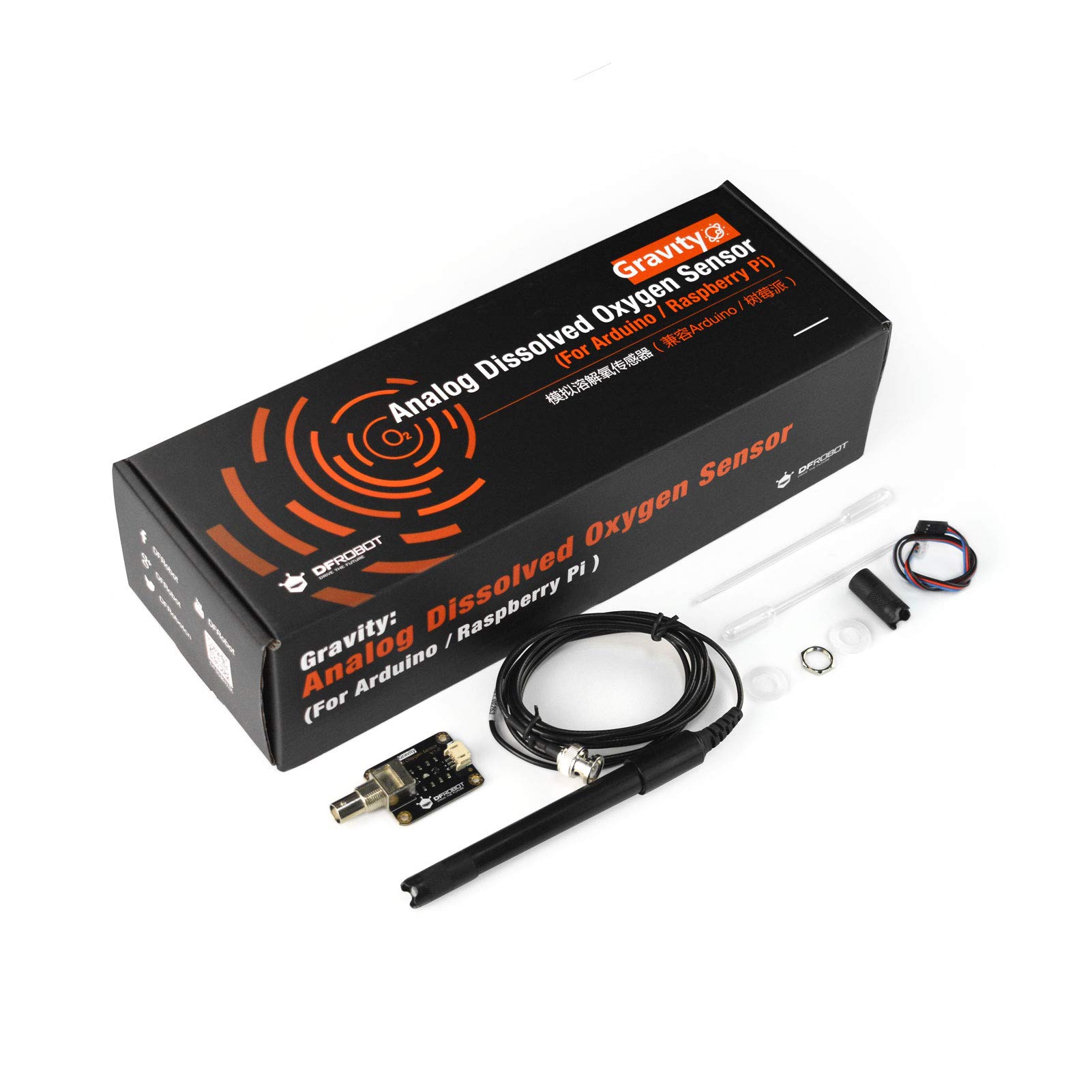 Gravity: Analog Dissolved Oxygen Sensor Kit for Water Quality Testing - Aquariums, Hydroponics, and Environmental Monitoring