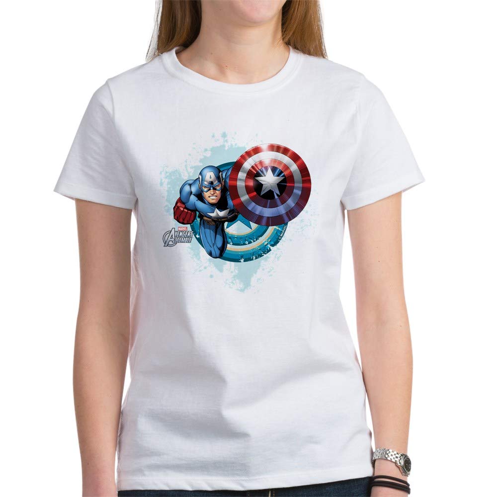 Captain America Flying Women's Classic T-Shirt | Superhero Graphic Tee for Marvel Fans | Casual Wear & Cosplay Costume