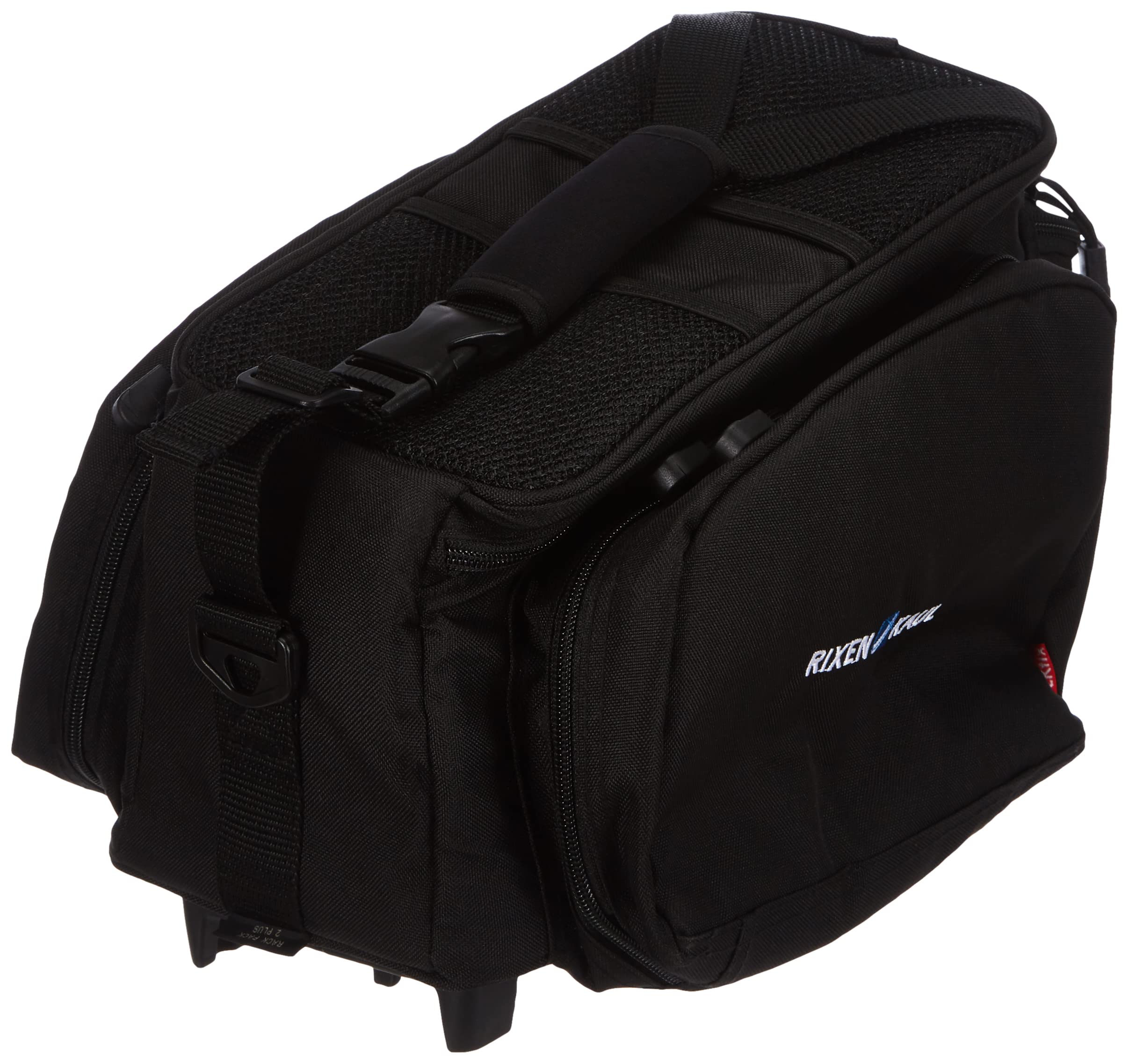 KLICKfix Unisex Adult Rackpack 2+ Luggage Bag - Waterproof Black Bicycle Pannier Backpack for Commuting, Travel & Outdoor Adventures (1 Size)