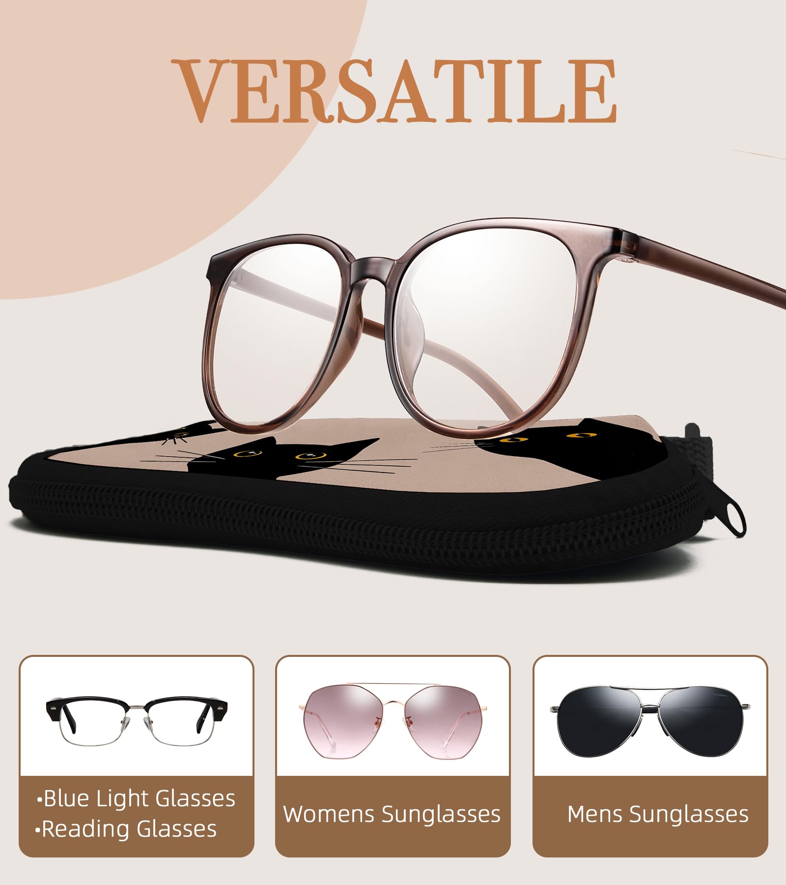 Cute Kawaii Sunglasses Case for Women & Kids - Soft Eyeglass Pouch for Travel