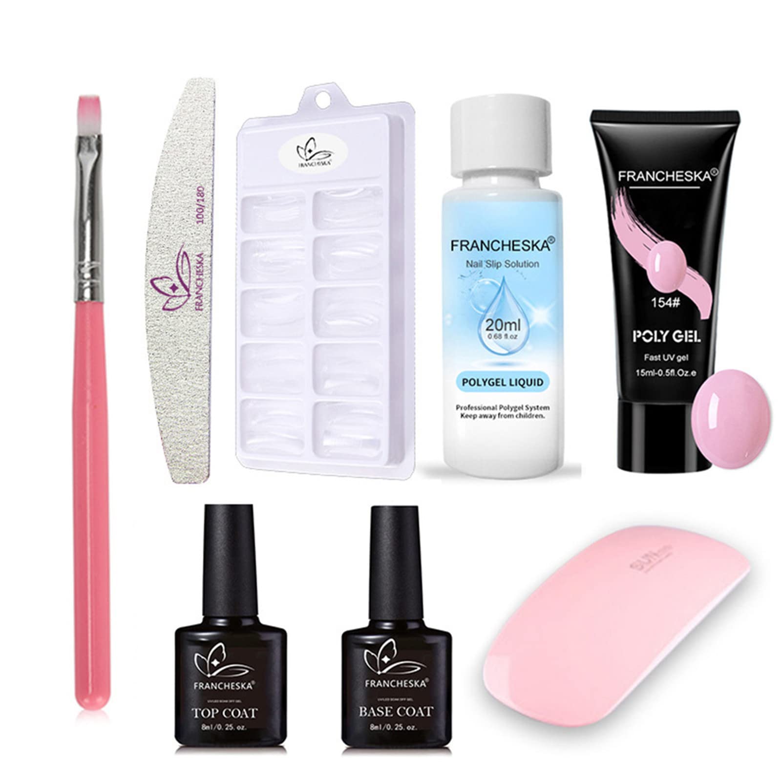 Professional UV Gel Nail Kit with Poly Nail Gel & Manicure Tools - Perfect for Nail Technicians & DIY Home Manicures | Salon-Quality Nails for Parties, Weddings & Special Occasions