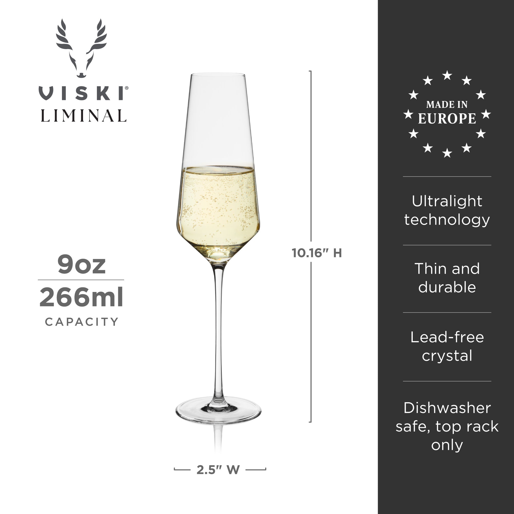 Elegant Liminal Champagne Flutes Set of 4 - 12oz Crystal Clear Glass Flutes for Wedding, Party & Celebrations - Perfect for Toasting, Prosecco, Sparkling Wine & Mimosas