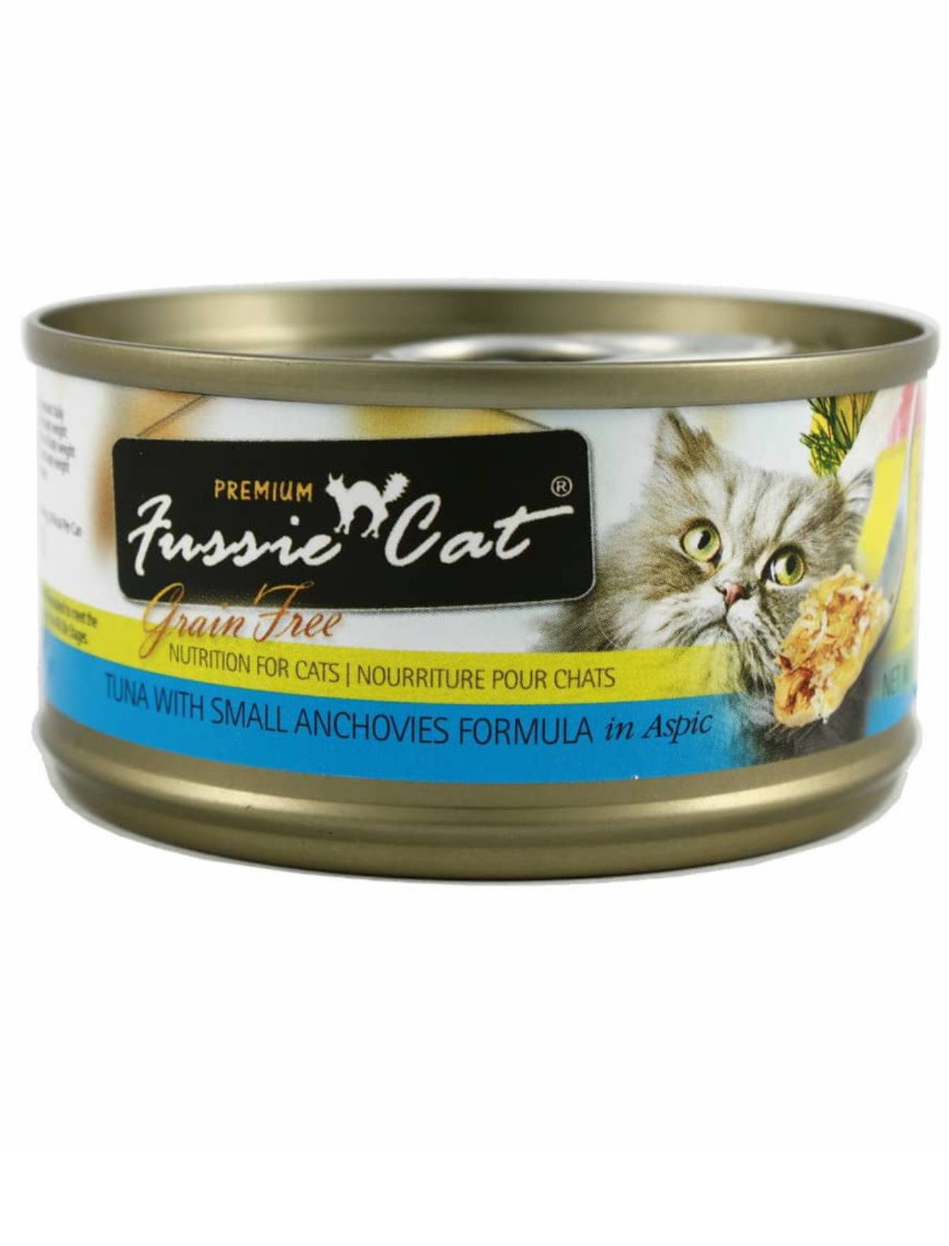 Premium Fussie Cat Black Label Tuna & Anchovies Wet Cat Food - 80g High Protein Meal for Adult Cats - Perfect for Picky Eaters & Special Occasions
