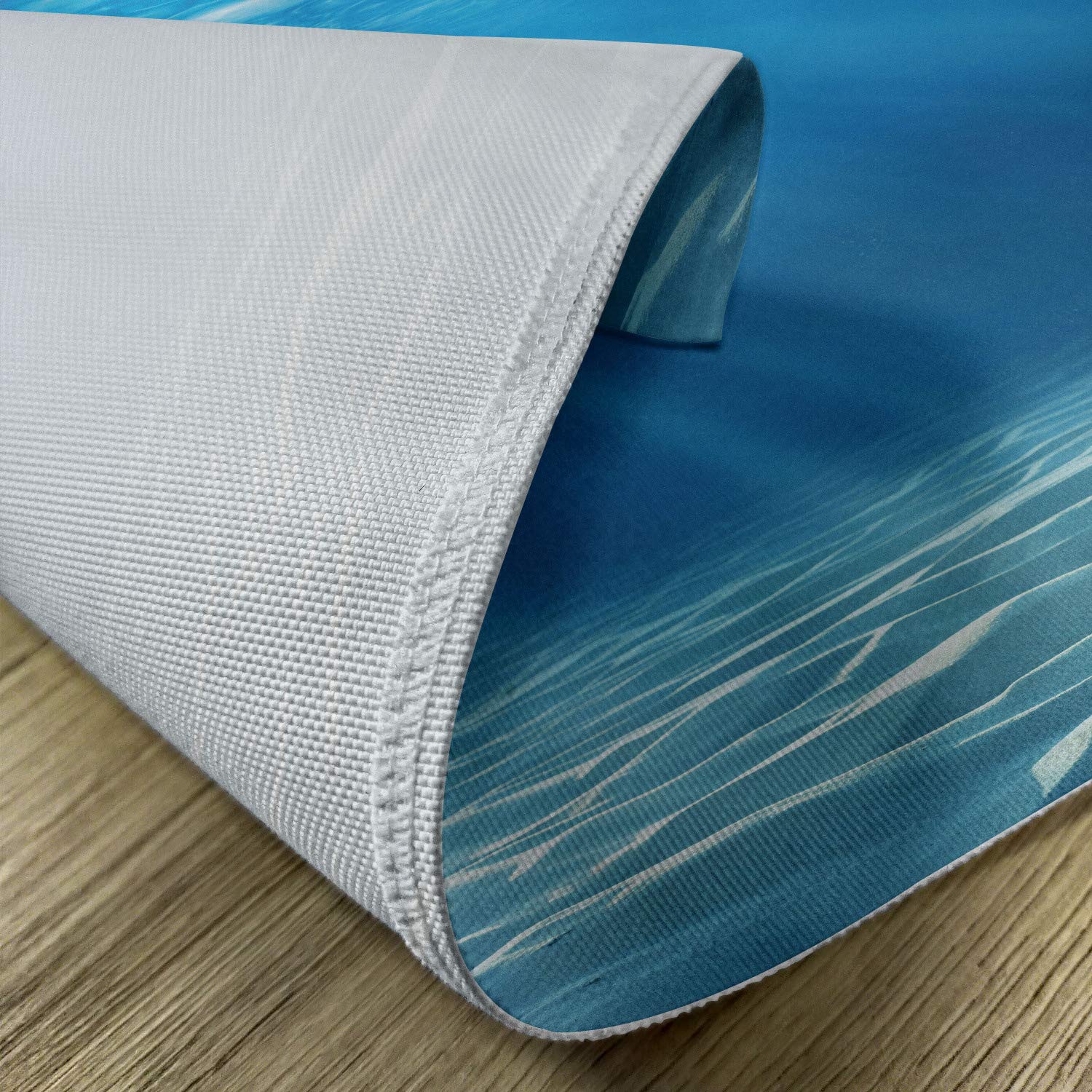 Ambesonne Ocean Placemats Set of 4 - Sun Rays Underwater Scenery Washable Fabric Place Mats for Dining Table, Kitchen Decor in Blue Turquoise | Perfect for Beach House, Coastal Theme Dining, and Ocean-Inspired Home Decor