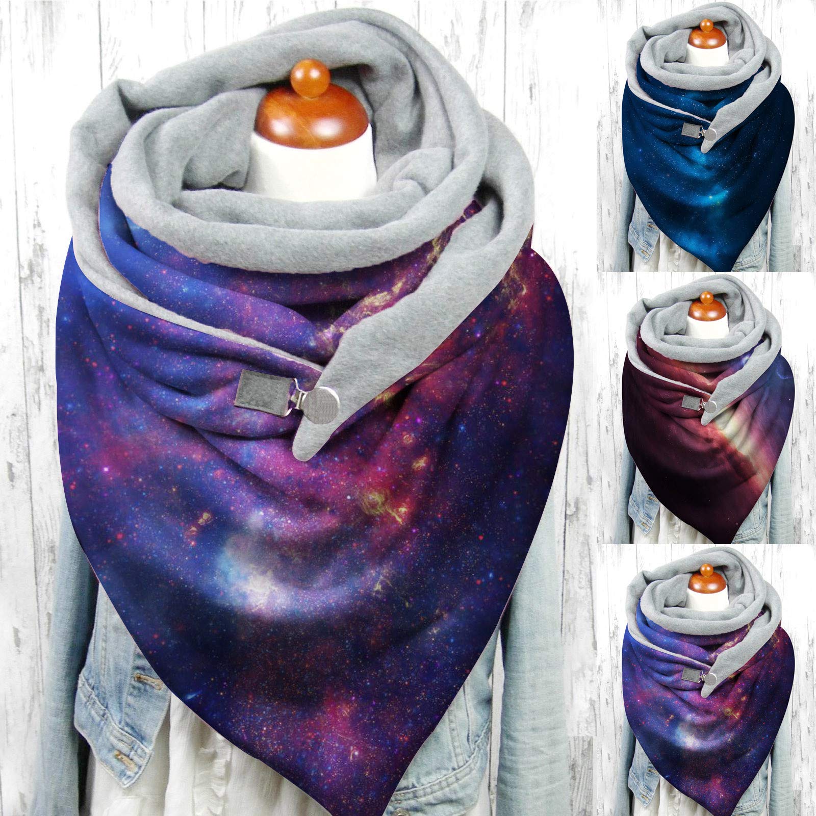 Soft Winter Star Print Fashion Scarf for Women - Warm & Cozy Wrap Shawl - Perfect for Casual Outfits, Office Wear, and Holiday Gifts