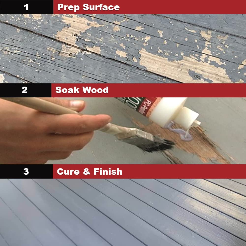PC-Products Wood Repair Epoxy Paste & Wood Hardener Kit - PC-Woody 24oz & PC-Petrifier 32oz for Furniture Restoration, Deck Repair & DIY Wood Projects