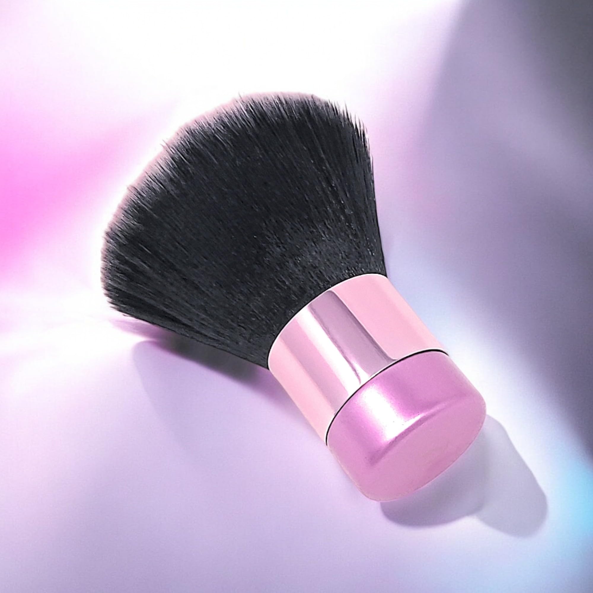 BevyGold Large Kabuki Brush - Soft Fluffy Powder Brush for Face & Body, Multipurpose Makeup & Spray Tan Finishing Tool - Perfect for Professional Salon & Home Beauty Use (Pink)