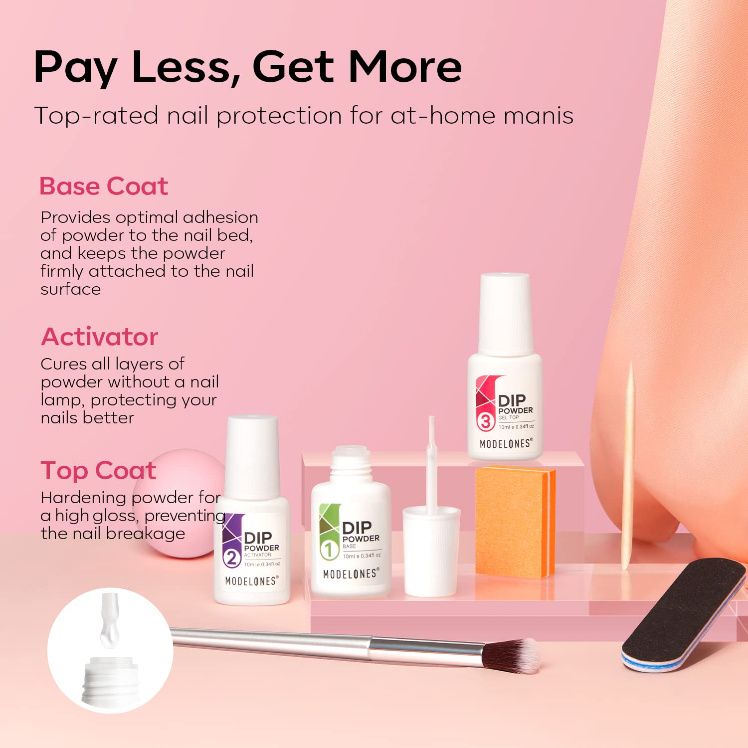 Modelones Dip Powder Nail Kit Starter Set - Professional DIY Nail Manicure Kit with 6 Colors, Base & Top Coat, Glue, Tools - Perfect for Home Salon, Nail Art Beginners & Professional Use