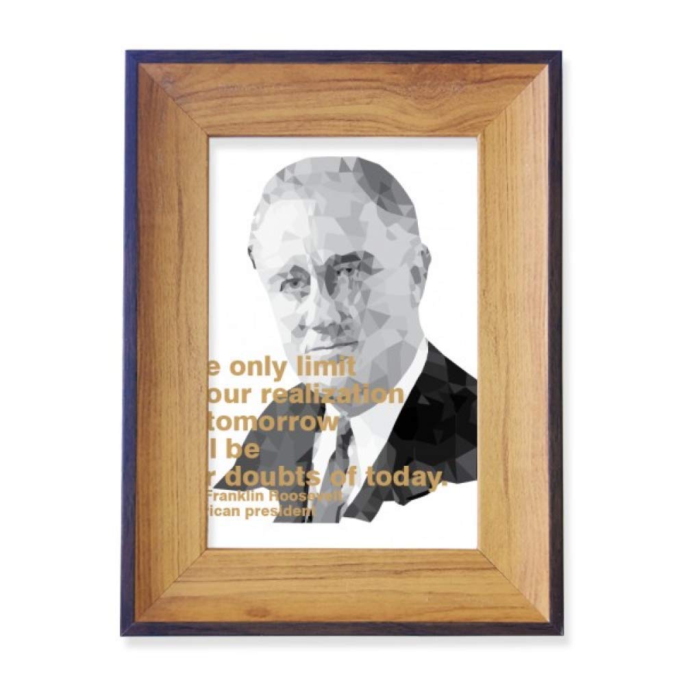 Vintage President Roosevelt War Photo Frame - Wooden Desktop Display Picture Holder for Office & Home Decor | Perfect for History Enthusiasts & Patriotic Gifts