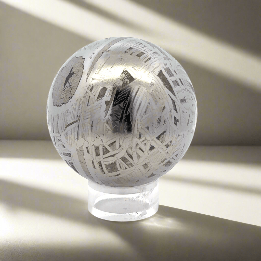 Authentic Aletai Iron Meteorite Sphere from Xinjiang China - 560g Rare Space Rock Collectible for Home Decor, Meditation & Unique Gift