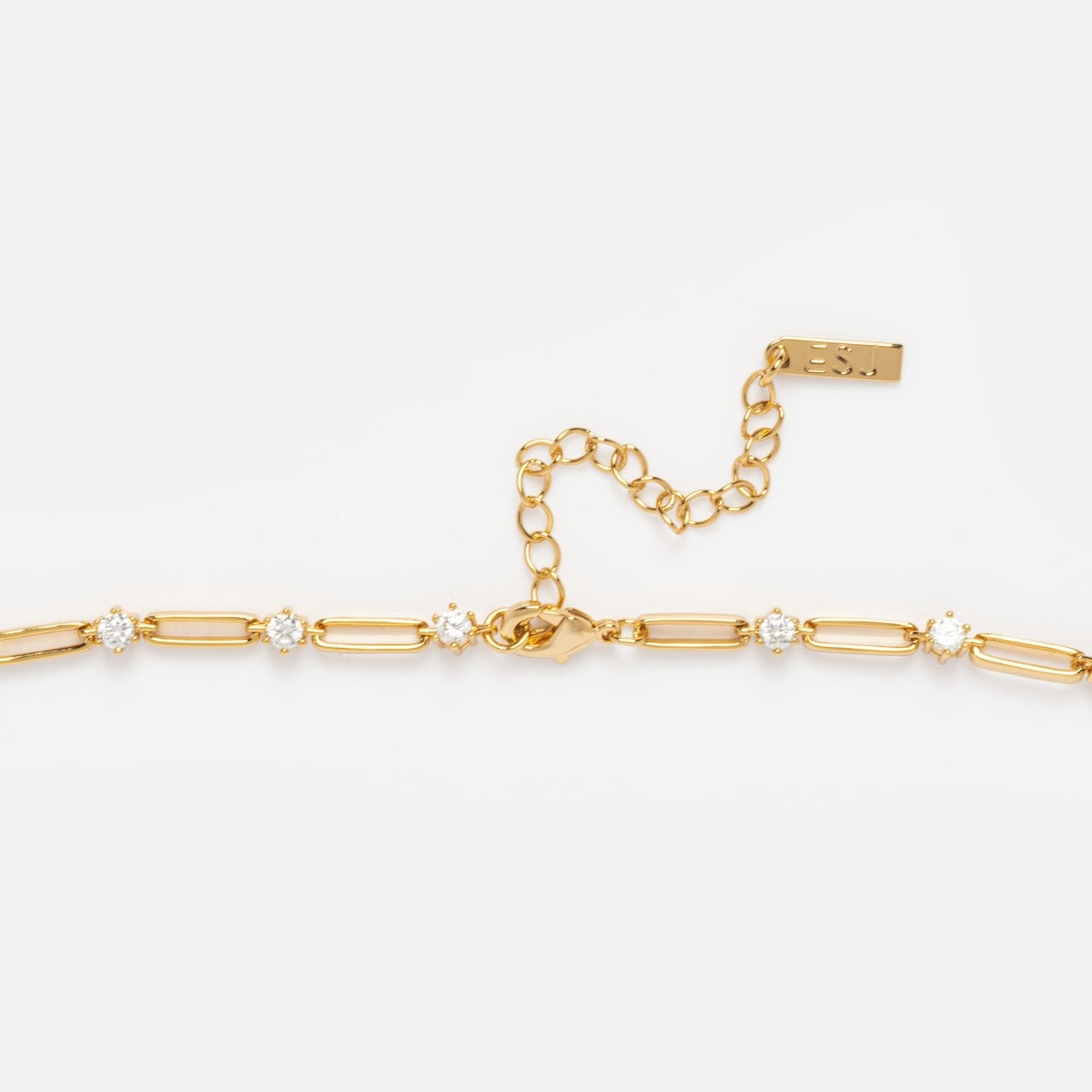 Sparkle Link Necklace for Women - Elegant Gold Chain Necklace with CZ Stones, Perfect for Parties, Weddings & Everyday Wear