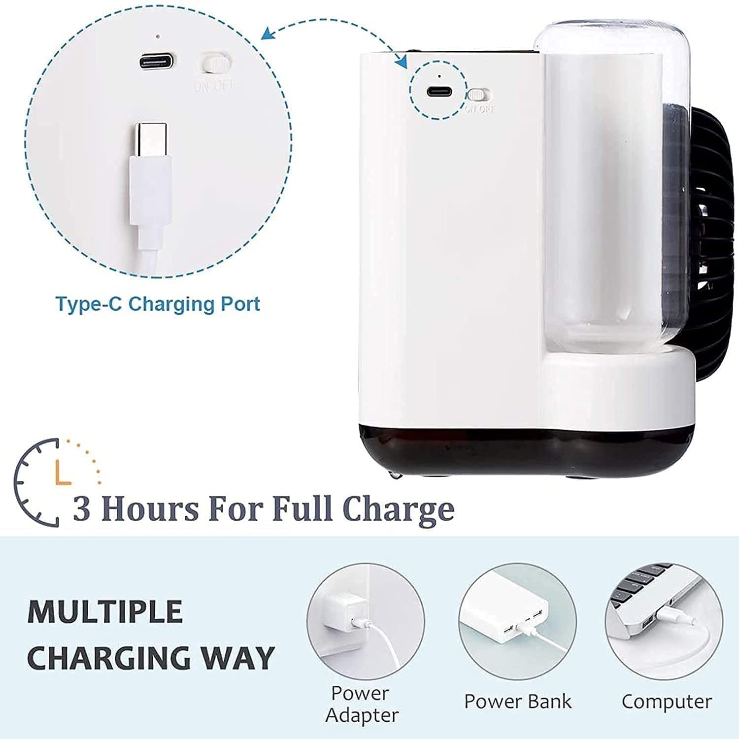 Portable Air Conditioner Fan - Mini Desktop Cooling Fan with Humidifier, Personal Air Cooler for Bedroom, Office & Home Use | Compact & Energy Efficient | Perfect for Small Spaces, Dorm Rooms & Workstations (Green)