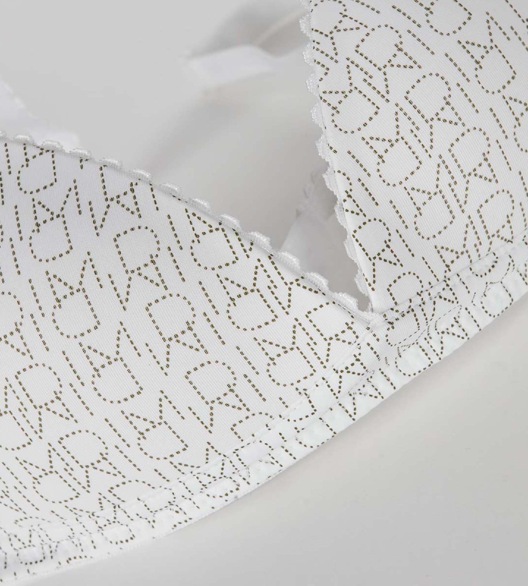 DIM Touch Girl White Logo Print Triangle Bralette - Comfortable Lace Underwire Bra for Women, Perfect for Everyday Wear and Layering Under T-Shirts