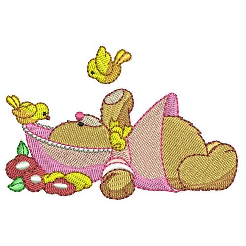 Threadart Machine Embroidery Design Bundles - Spring Time Bears Collection (1) - USB Stick Ready for Brother, Singer & Janome Machines - Perfect for DIY Baby Clothes, Quilting & Home Decor Projects