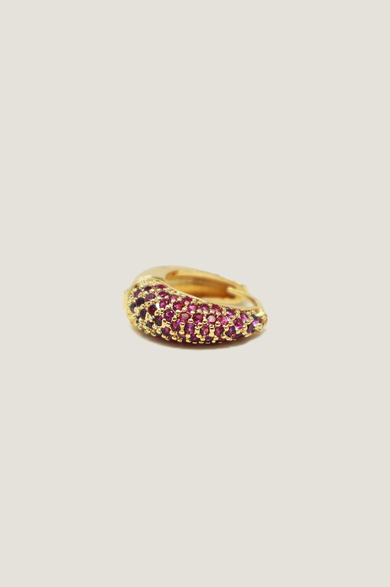 Spark Huggie Earrings with Genuine Ruby Stones - Dainty Gold Hoop Earrings for Women | Perfect for Everyday Wear, Date Nights & Special Occasions