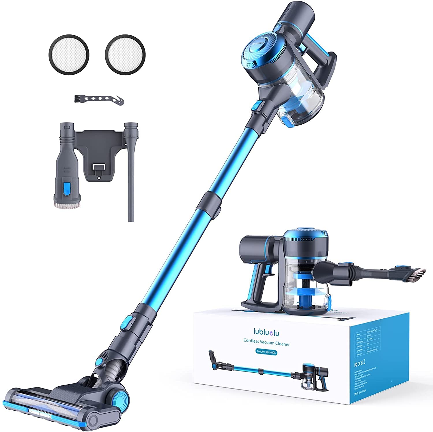 Lubluelu 15KPa Powerful Cordless Stick Vacuum Cleaner - 6-in-1 Lightweight Design with Detachable Battery, 40 Min Runtime for Hardwood Floors, Carpets & Pet Hair - Perfect for Home Cleaning & Pet Owners