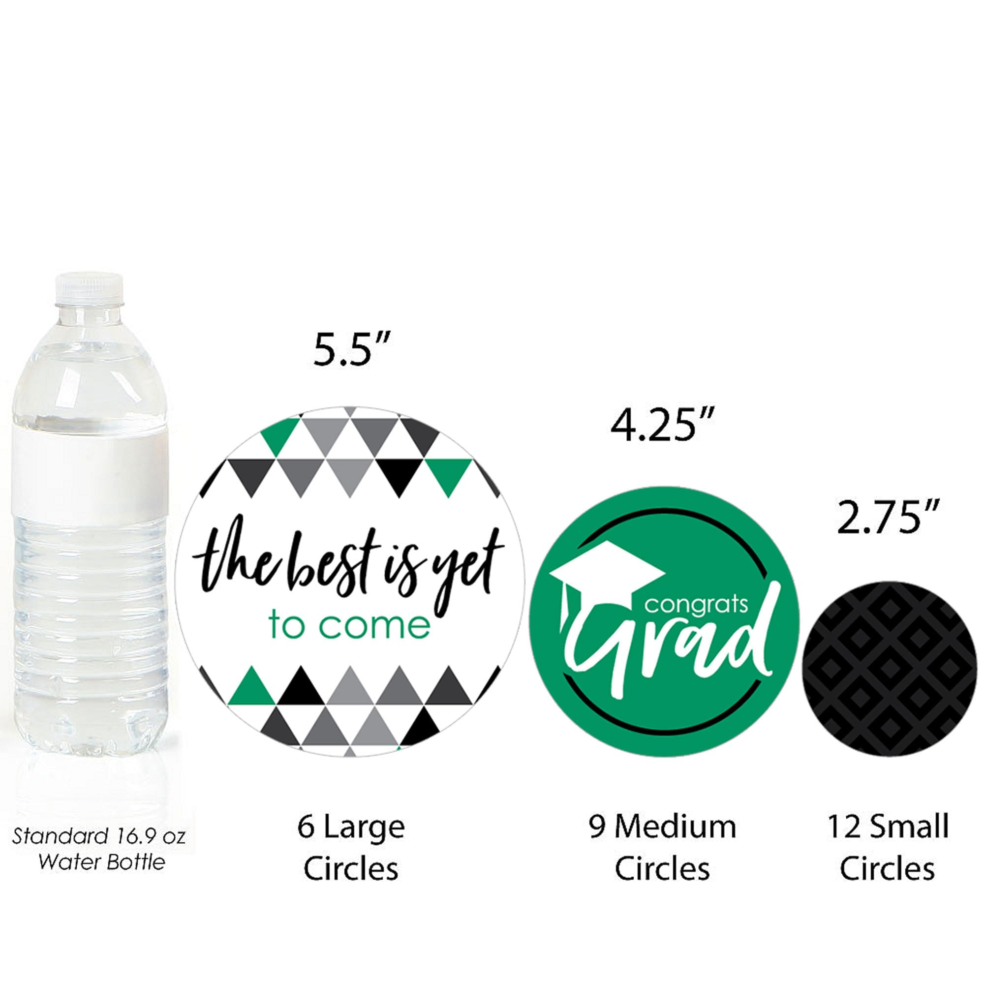 Big Dot of Happiness 2025 Green Graduation Party Giant Circle Confetti - 27-Pack Large Eco-Friendly Confetti for Graduation Decorations, Party Supplies & Photo Backdrops - Perfect for Graduation Ceremonies, School Events & Celebration Decor