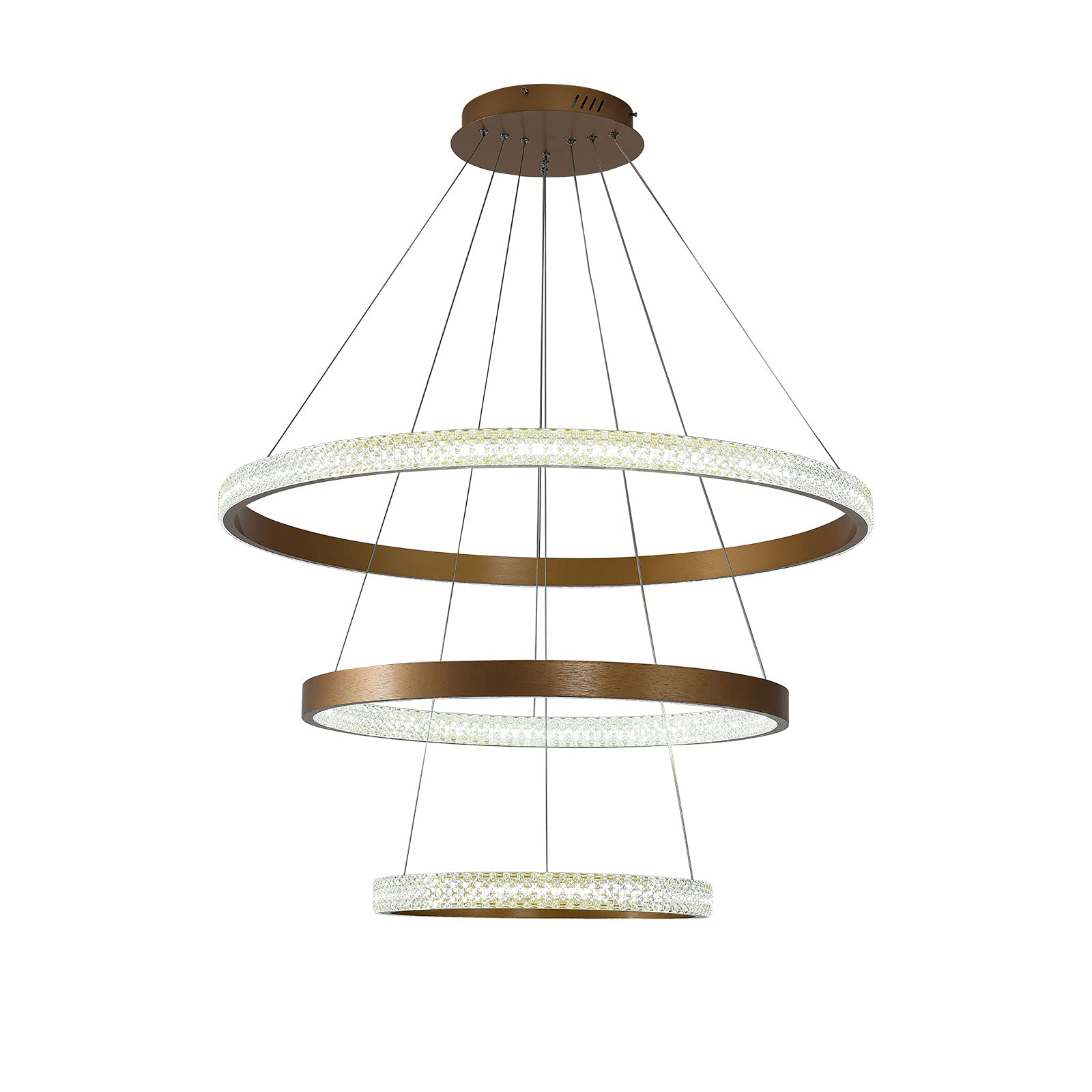 Elegant Gold Crystal Chandelier with LED Lights - 59