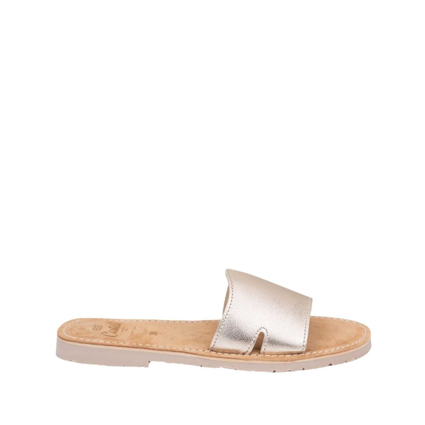 Metallic Leather Menorcan Sandals for Women - Open Toe Comfortable Beach Sandals with Shark ST 2360 A Design | Perfect for Summer Vacations, Beach Outings and Casual Wear