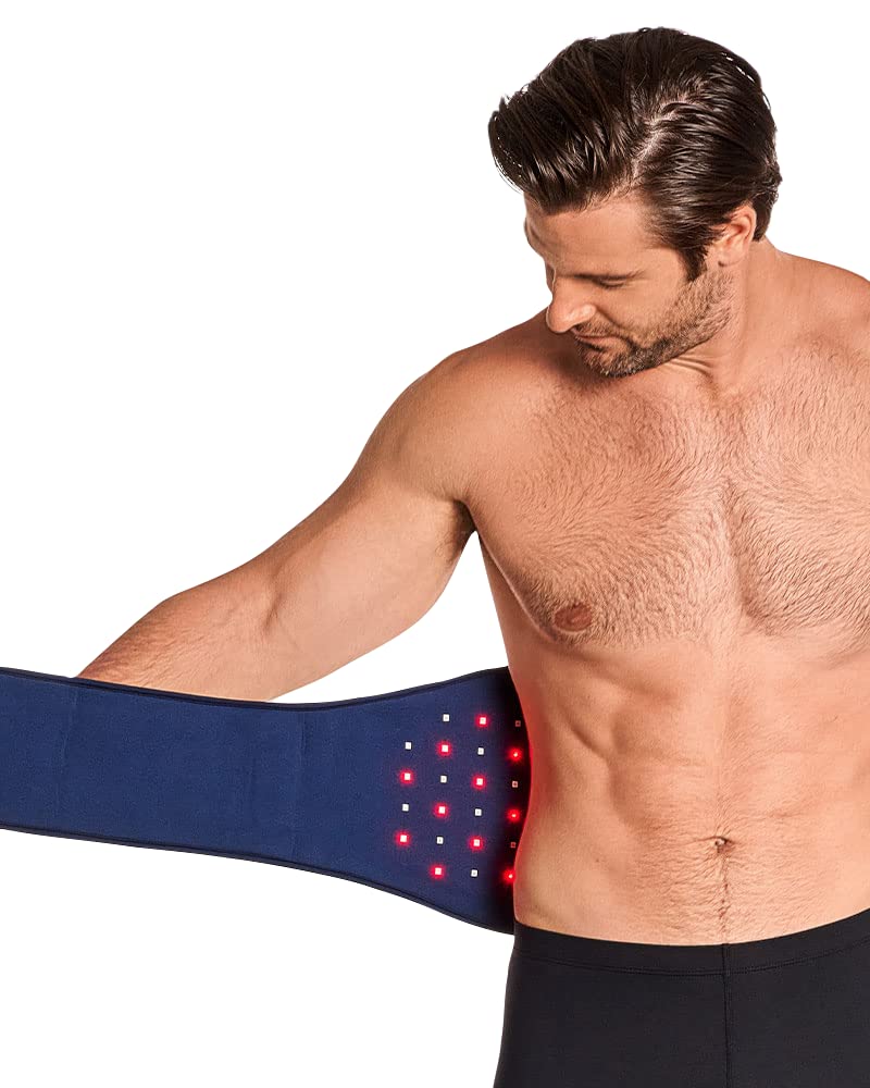 Tommie Copper Infrared Therapy Belt for Back Pain Relief - Rechargeable Red Light Therapy Device for Muscle Aches, Arthritis Pain & Joint Support - Unisex Wearable for Home, Office & Sports Recovery