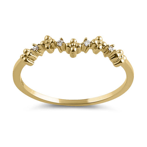 14K Solid Yellow Gold Cubic Zirconia Sparkle Ring for Women - Elegant CZ Engagement, Wedding, Anniversary & Party Jewelry Gift