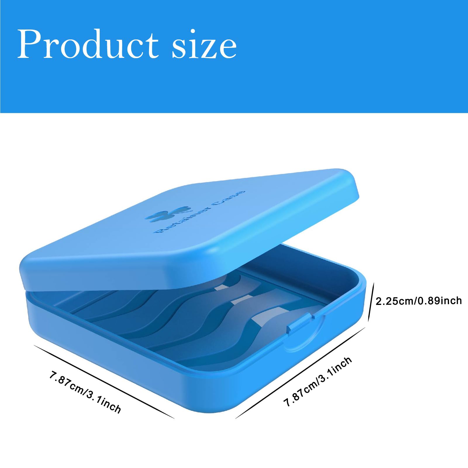 ARGOMAX 2-Piece Orthodontic Retainer Case - Clear Braces & Aligner Storage Box (Blue) | Perfect for Travel, School & Daily Dental Care