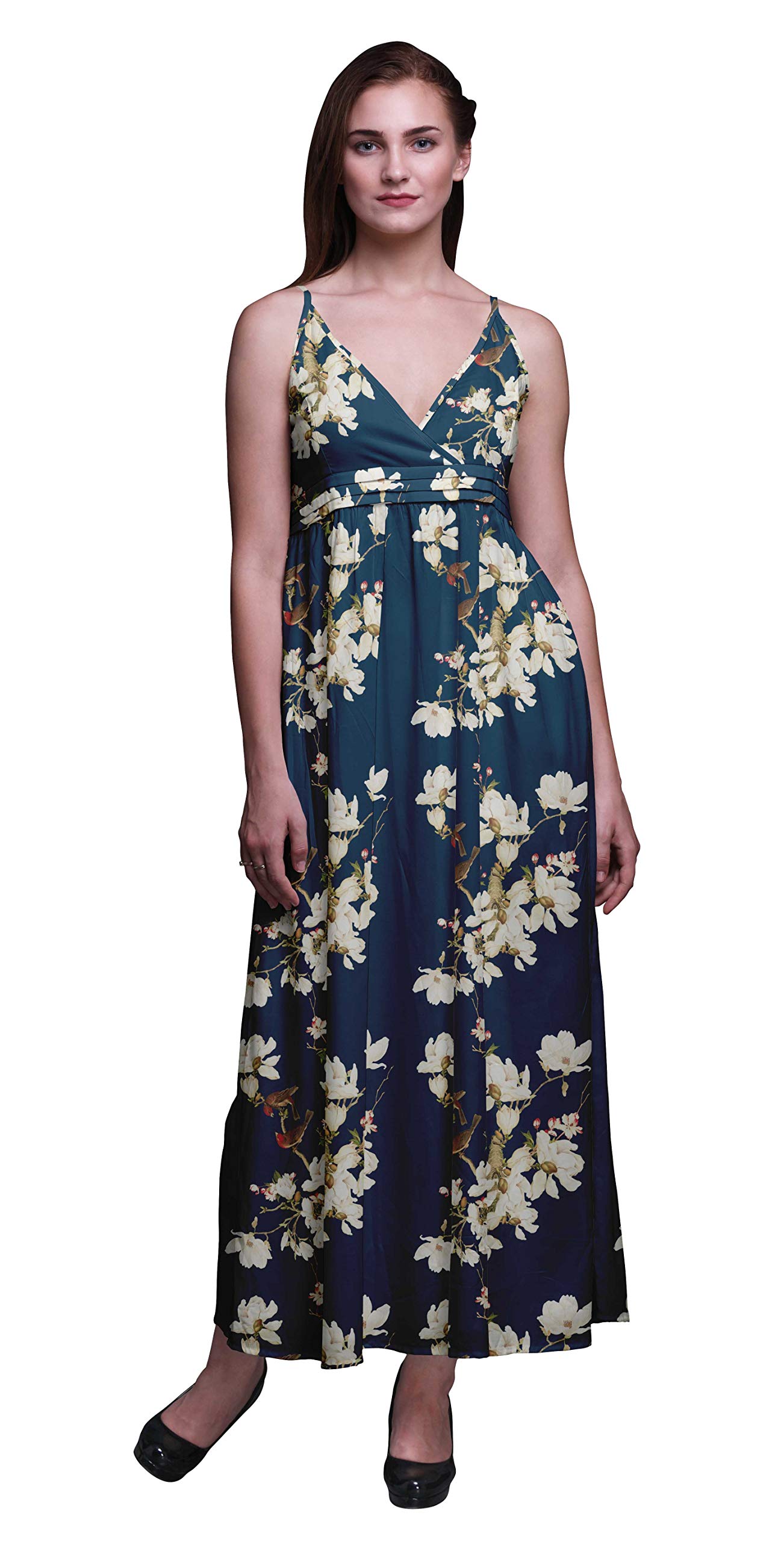 Bimba Women's Printed Sleeveless Bohemian Maxi Dress - Strappy Summer Beach Cover Up for Vacations, Pool Parties & Tropical Getaways