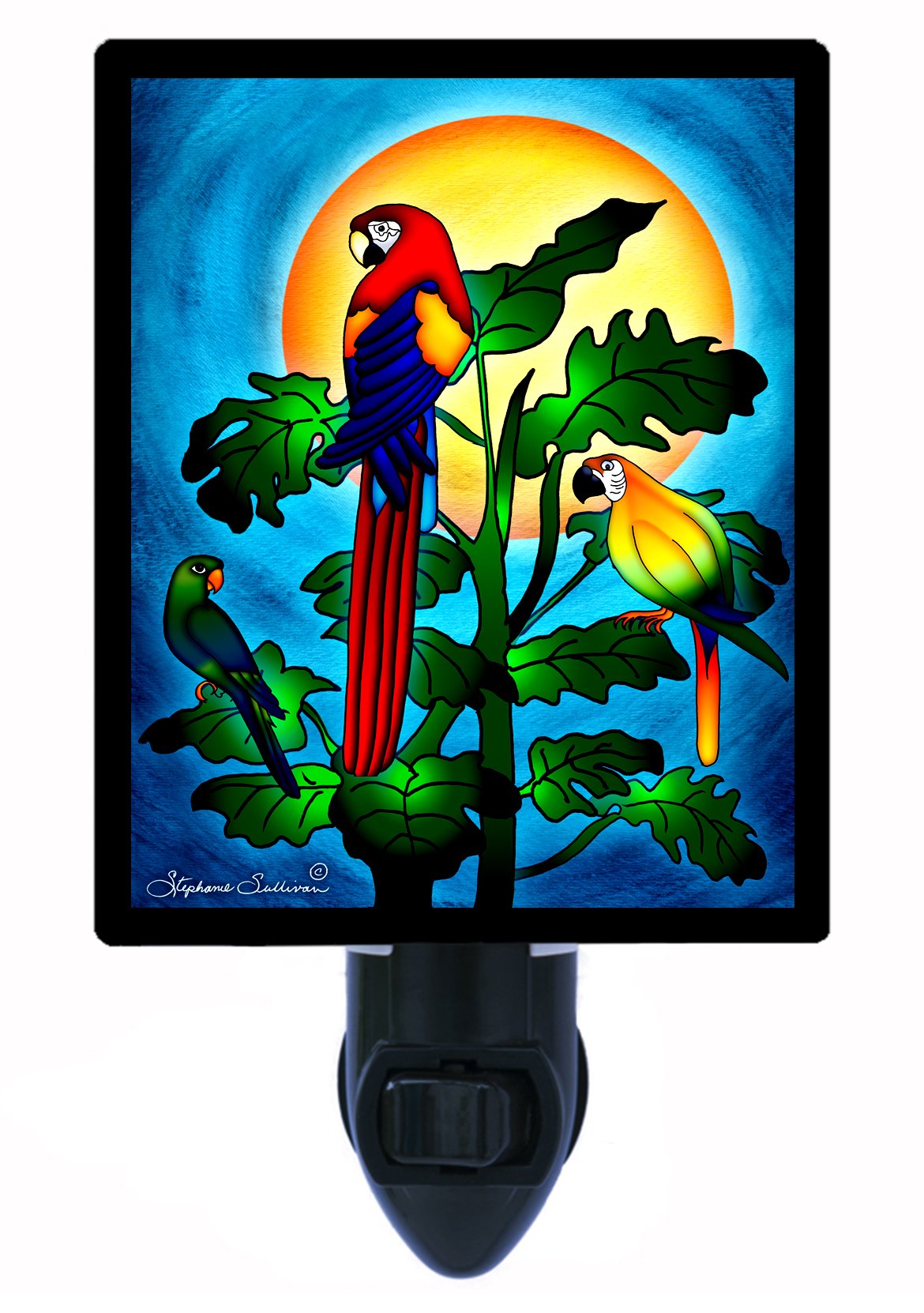Parrot Paradise LED Night Light - Tropical Bird-Themed Night Light for Kids & Nursery - Perfect for Bedrooms, Baby Rooms & Relaxation