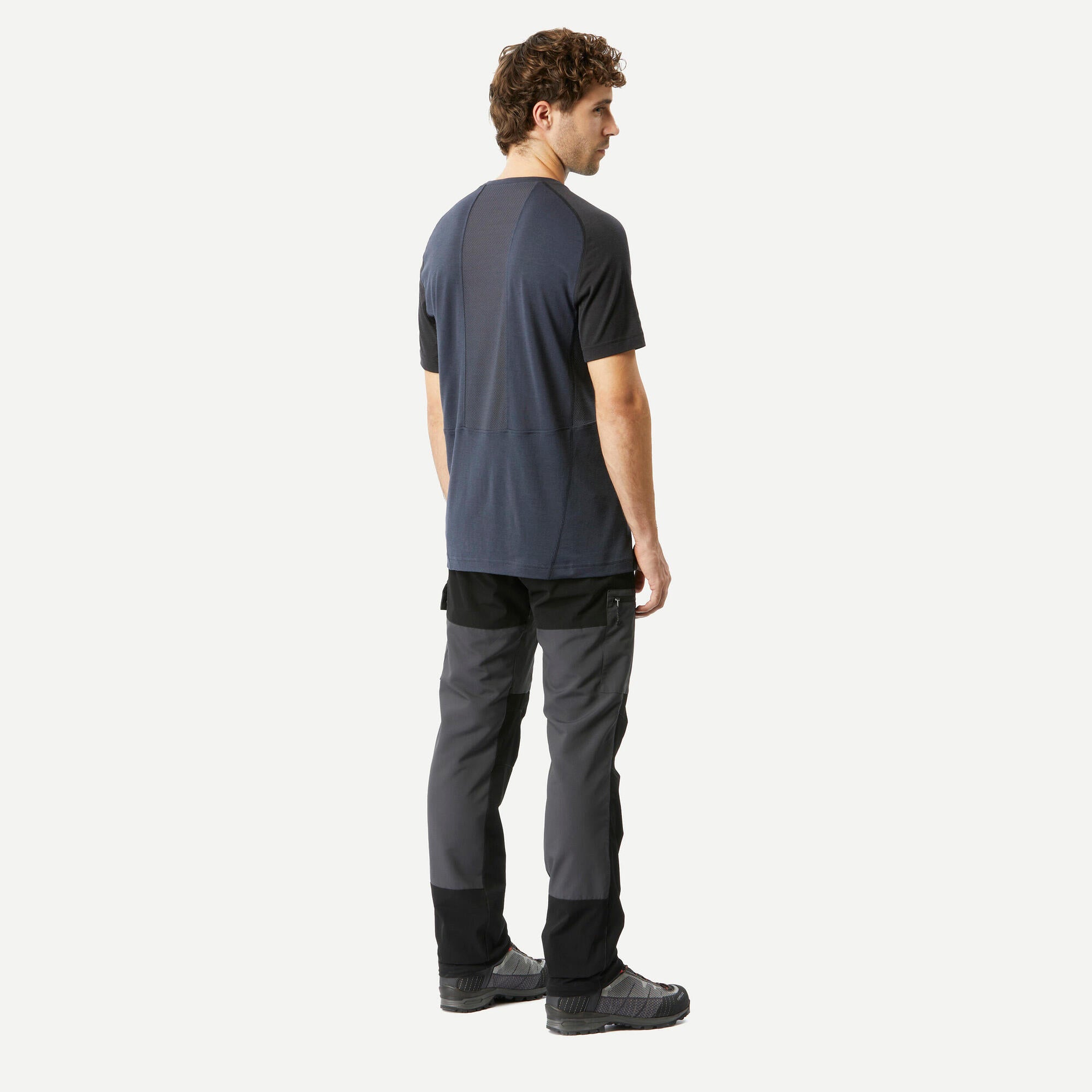 Forclaz Men's MT500 Merino Wool T-Shirt - Breathable & Odor-Resistant Hiking & Travel Base Layer for Outdoor Adventures