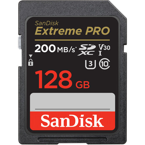 SanDisk Extreme PRO SDXC UHS-I 128GB Memory Card - 200MB/s Read Speed for 4K UHD Video, DSLR & Mirrorless Cameras - Perfect for Professional Photography & High-Speed Action Shots